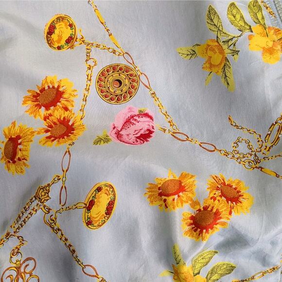 Vtg 90s Avon Style Floral Chain Print Silk Track Jacket Windbreaker Pastel Retro - Picture 3 of 14